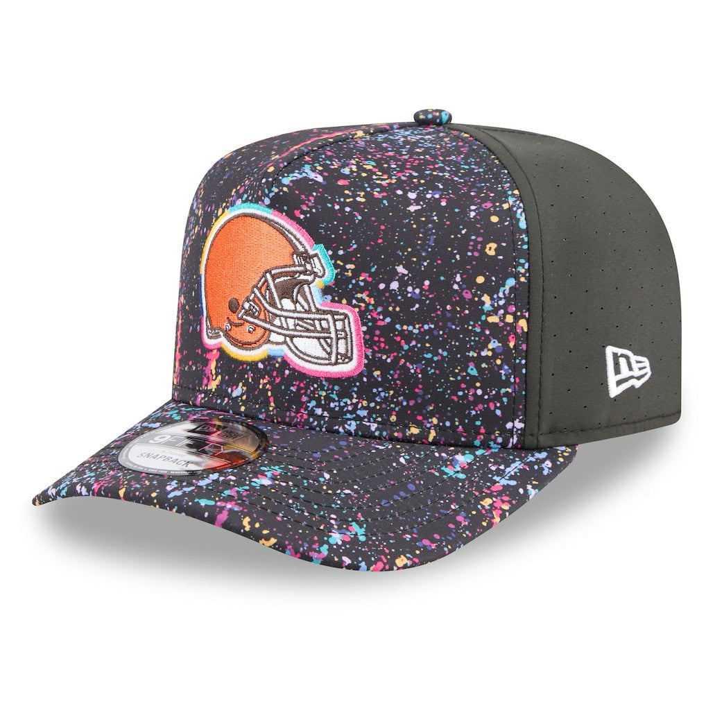 Cleveland Browns New Era 2025 NFL Crucial Catch A-Frame 9FIFTY Snapback Hat Black