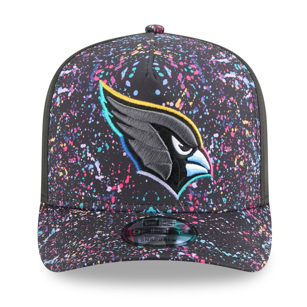 Arizona Cardinals New Era 2025 NFL Crucial Catch A-Frame 9FIFTY Snapback Hat Black