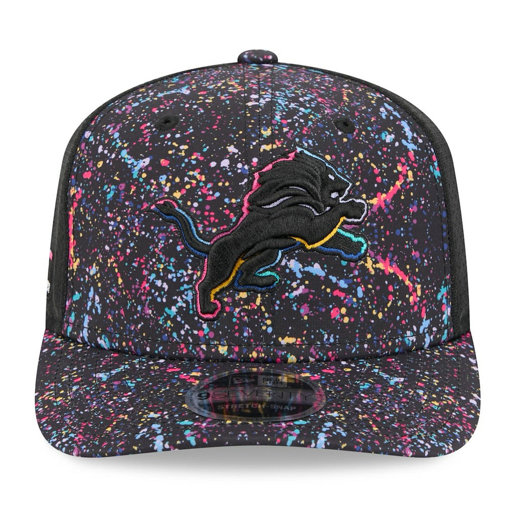 Detroit Lions New Era 2025 NFL Crucial Catch 9SEVENTY Adjustable Hat Black