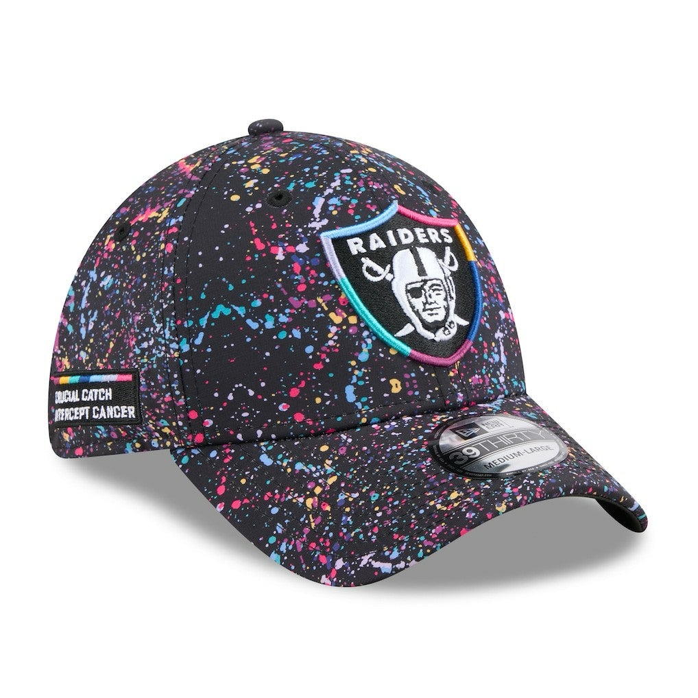 Las Vegas Raiders New Era 2025 NFL Crucial Catch 39THIRTY Flex Hat Black