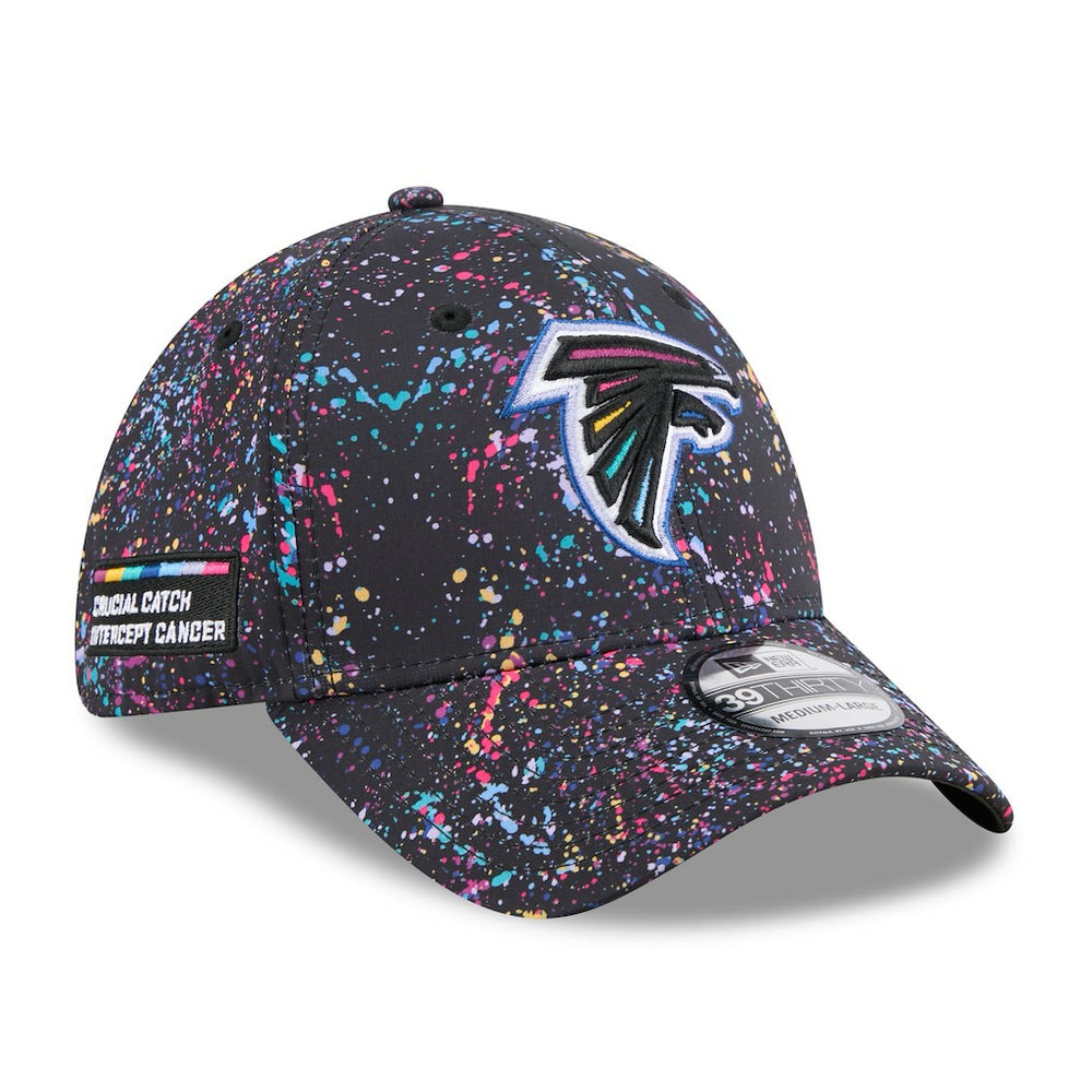 Atlanta Falcons New Era 2025 NFL Crucial Catch 39THIRTY Flex Hat Black