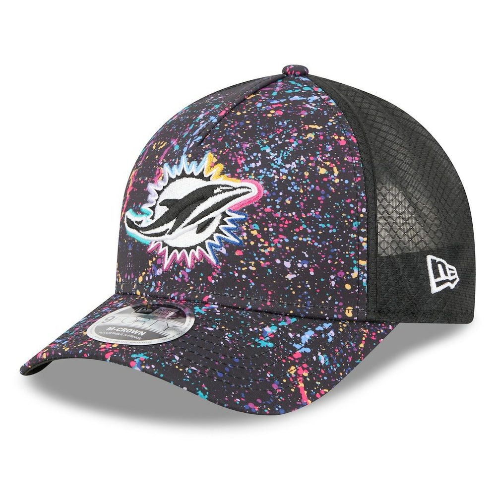 Miami Dolphins New Era 2025 NFL Crucial Catch 9FORTY Adjustable Hat Black