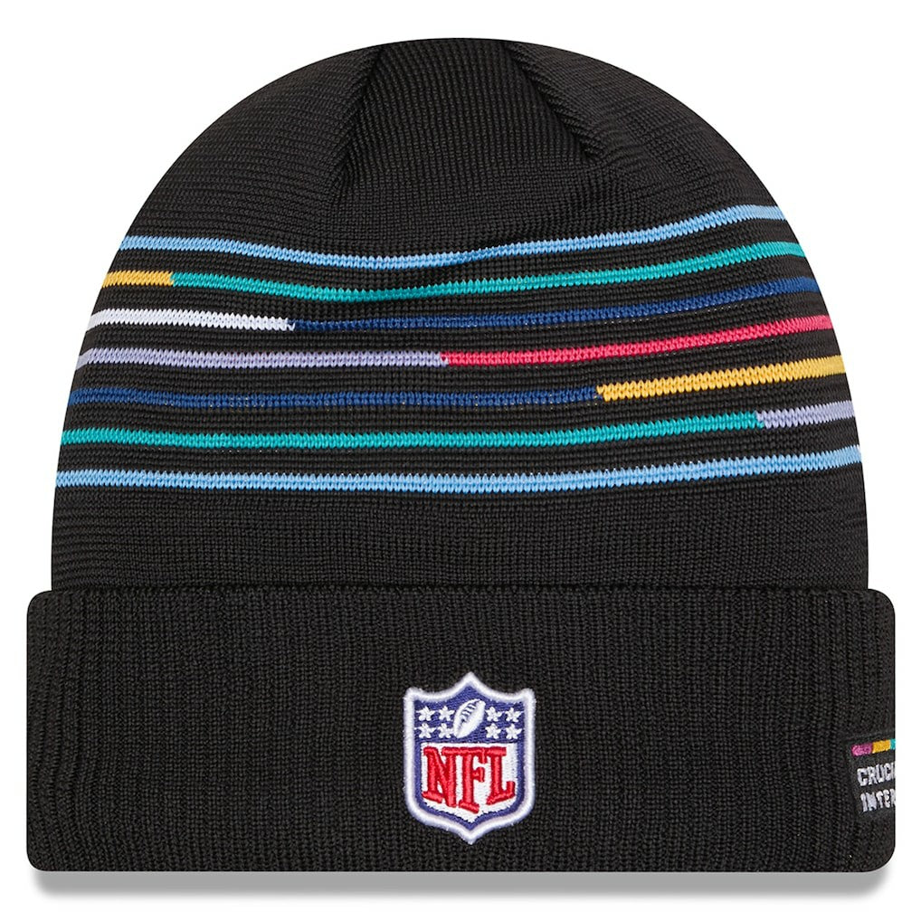 Atlanta Falcons New Era 2025 NFL Crucial Catch Cuffed Knit Hat Black