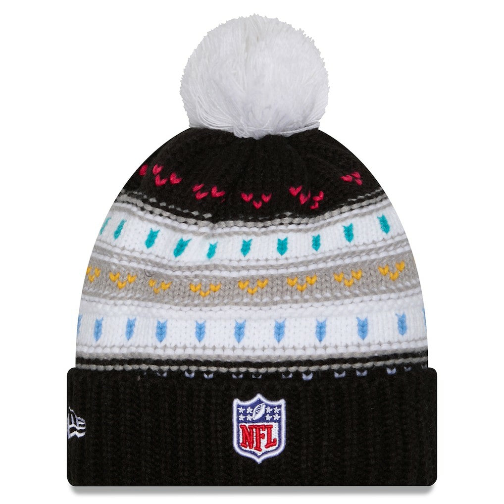 Cincinnati Bengals New Era Women's 2025 NFL Crucial Catch Cuffed Knit Hat with Pom Black
