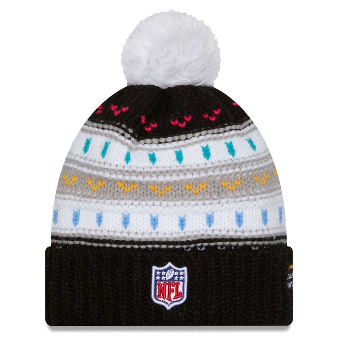 Tampa Bay Buccaneers New Era Women's 2025 NFL Crucial Catch Cuffed Knit Hat with Pom Black