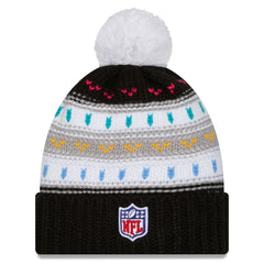 Tennessee Titans New Era Women's 2025 NFL Crucial Catch Cuffed Knit Hat with Pom Black
