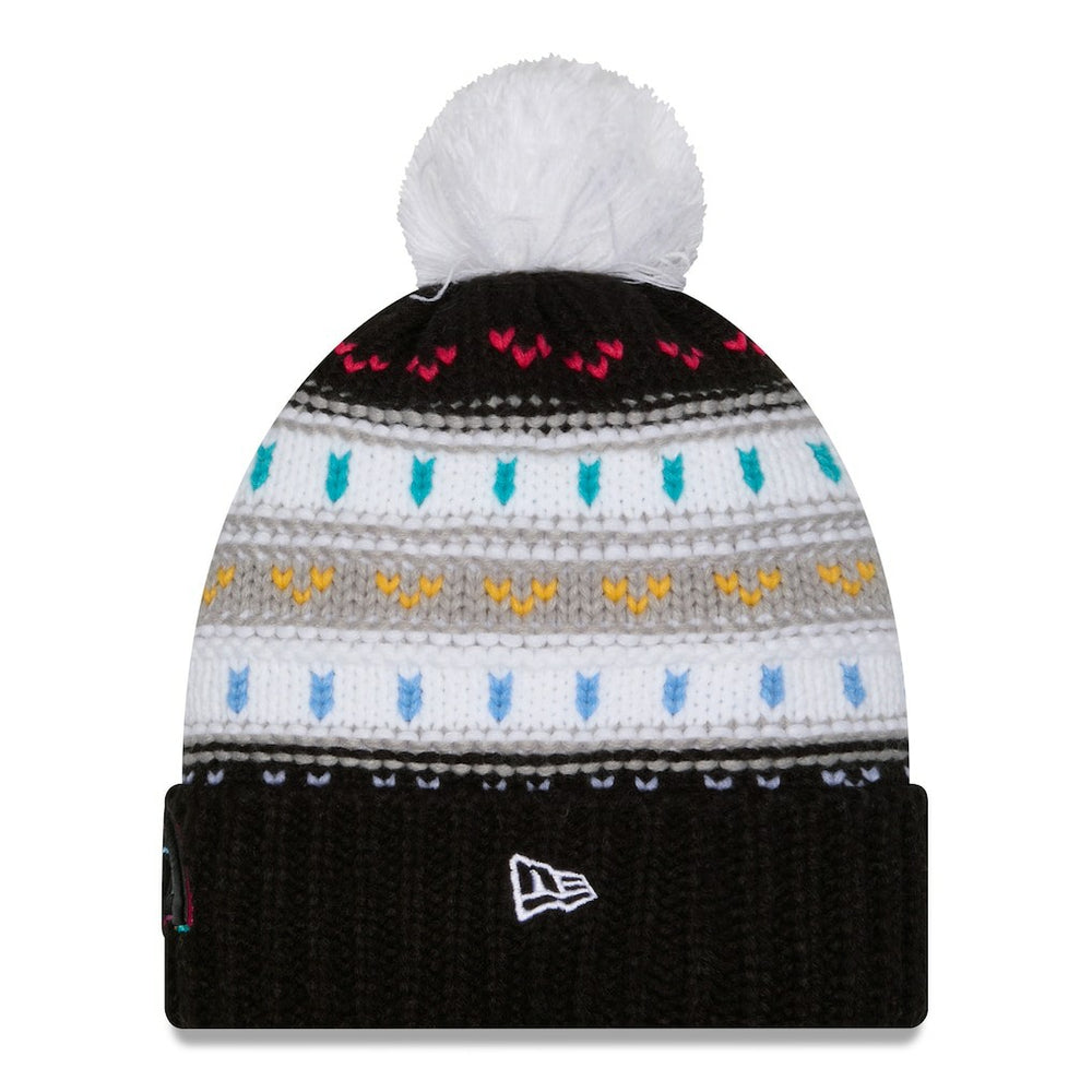 Los Angeles Rams New Era Women's 2025 NFL Crucial Catch Cuffed Knit Hat with Pom Black