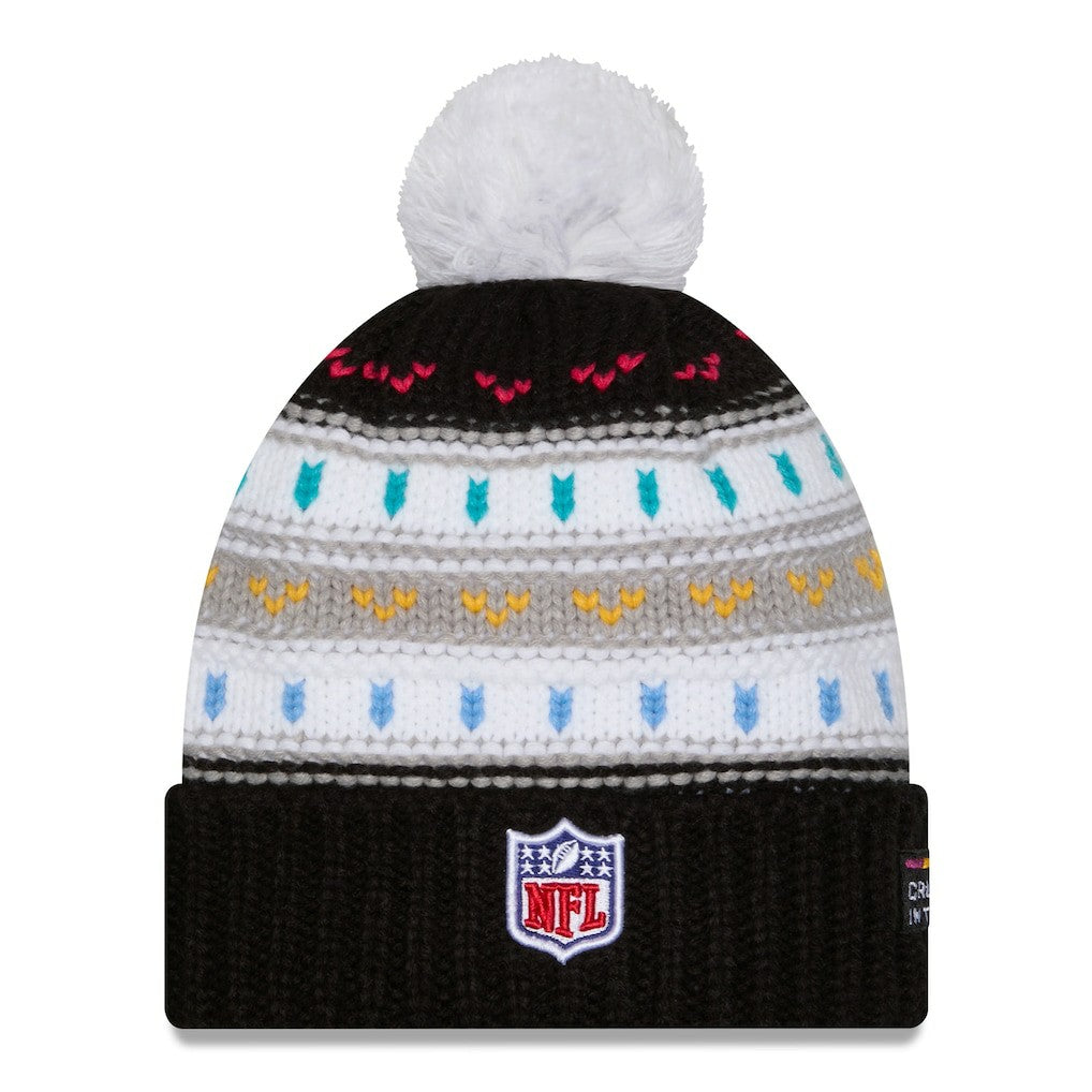Los Angeles Rams New Era Women's 2025 NFL Crucial Catch Cuffed Knit Hat with Pom Black