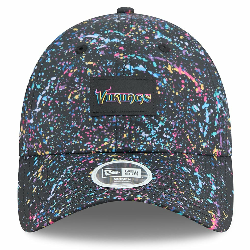 Minnesota Vikings New Era Women's 2025 NFL Crucial Catch Pony Tail Adjustable Hat Black