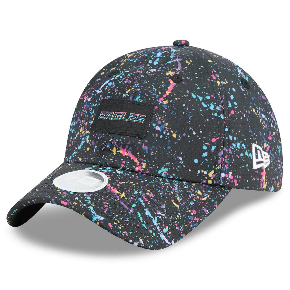 Philadelphia Eagles New Era Women's 2025 NFL Crucial Catch Pony Tail Adjustable Hat Black