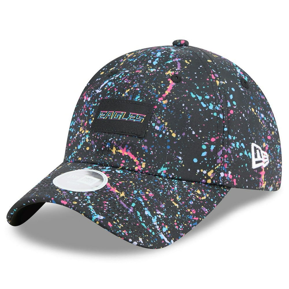 Philadelphia Eagles New Era Women's 2025 NFL Crucial Catch Pony Tail Adjustable Hat Black