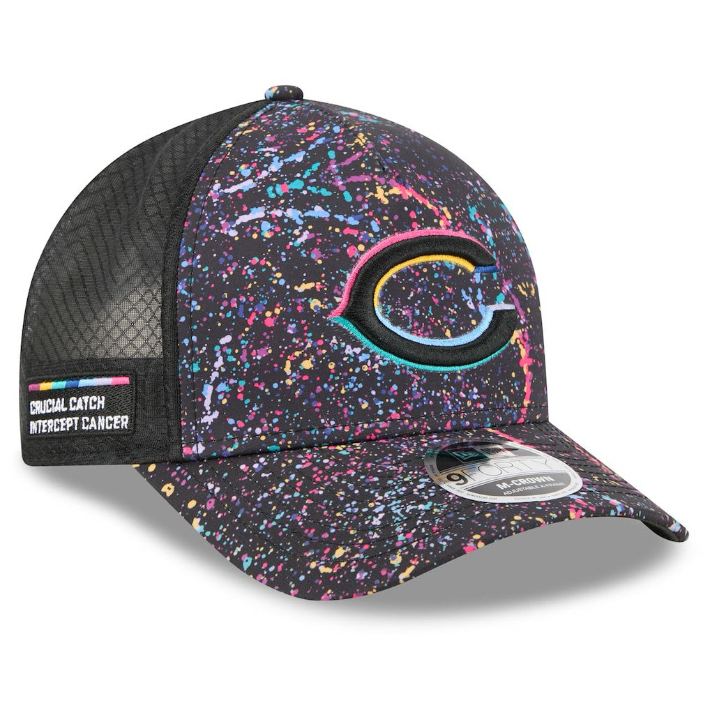 Chicago Bears New Era Youth 2025 NFL Crucial Catch 9FORTY Adjustable Hat Black
