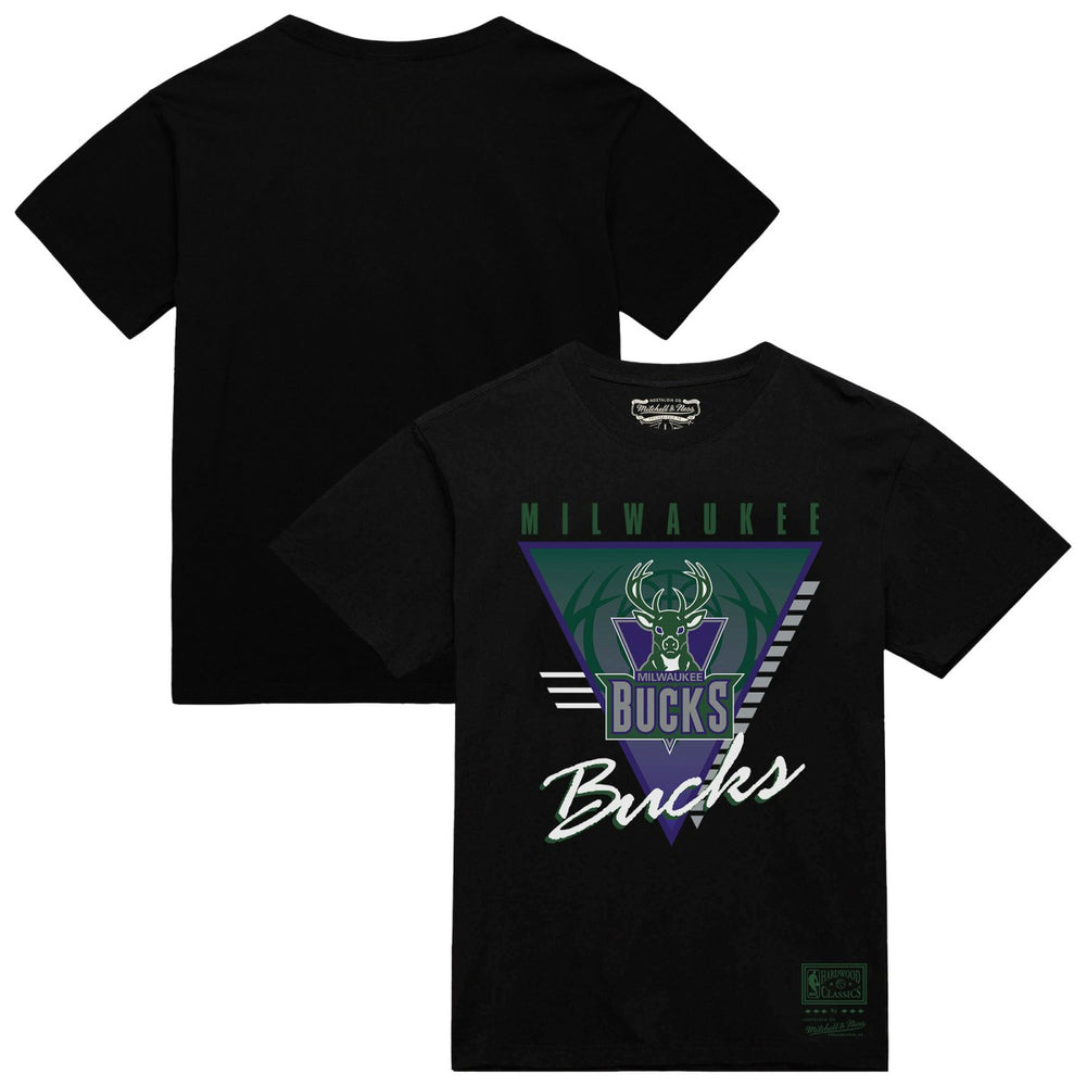 Milwaukee Bucks Worldwide Collection Tri-Logo T-Shirt Black | Mitchell & Ness Lifestyle