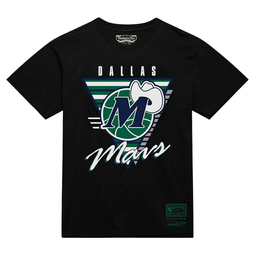 Dallas Mavericks Worldwide Collection Tri-Logo T-Shirt for sale Black | Mitchell & Ness Near Me