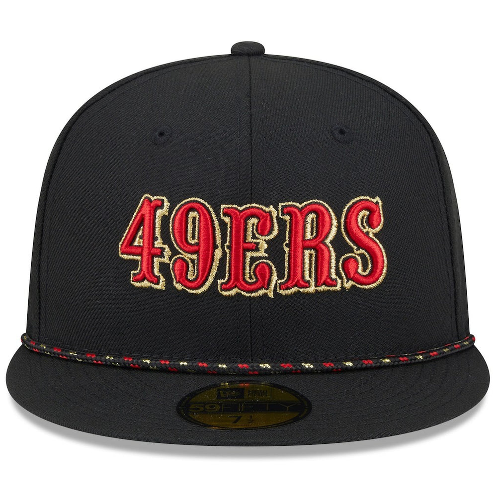 San Francisco 49ers New Era 2025 Rivalries Collection Sideline Rope 59FIFTY Fitted Hat Black