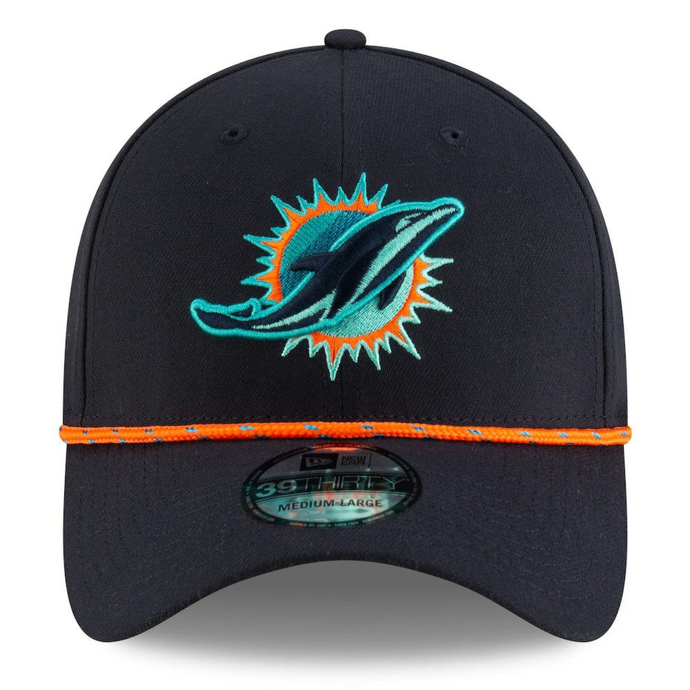 Miami Dolphins New Era 2025 Rivalries Collection Sideline 39THIRTY Flex Hat Pitch Blue