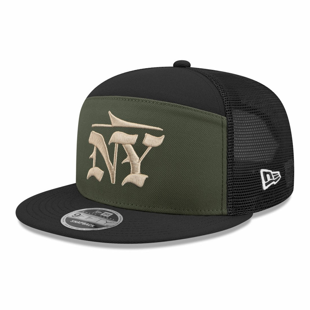 New York Jets New Era 2025 Rivalries Collection Team Split Panel 9FIFTY Snapback Hat Gotham Green