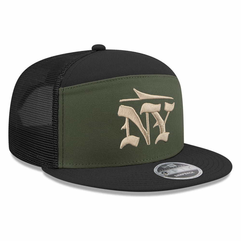 New York Jets New Era 2025 Rivalries Collection Team Split Panel 9FIFTY Snapback Hat Gotham Green