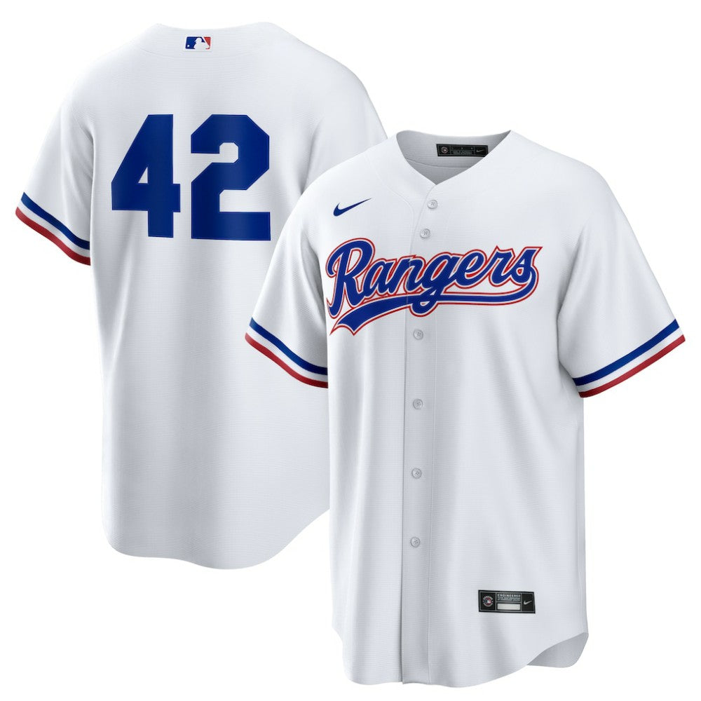Texas Rangers Nike Home  2025 Jackie Robinson Day Replica Jersey - White - Nike Sale