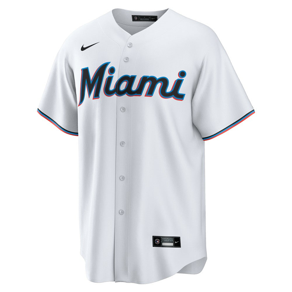 Miami Marlins Nike Home  2025 Jackie Robinson Day Replica Jersey - White - Nike Lifestyle