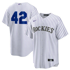 Colorado Rockies Nike Home  2025 Jackie Robinson Day Replica Jersey - White - Nike on Sale