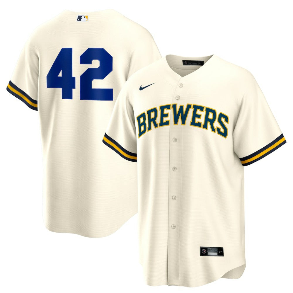 Milwaukee Brewers Nike Home  2025 Jackie Robinson Day Replica Jersey - Cream - Nike on Sale