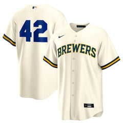 Milwaukee Brewers Nike Home  2025 Jackie Robinson Day Replica Jersey - Cream - Nike on Sale