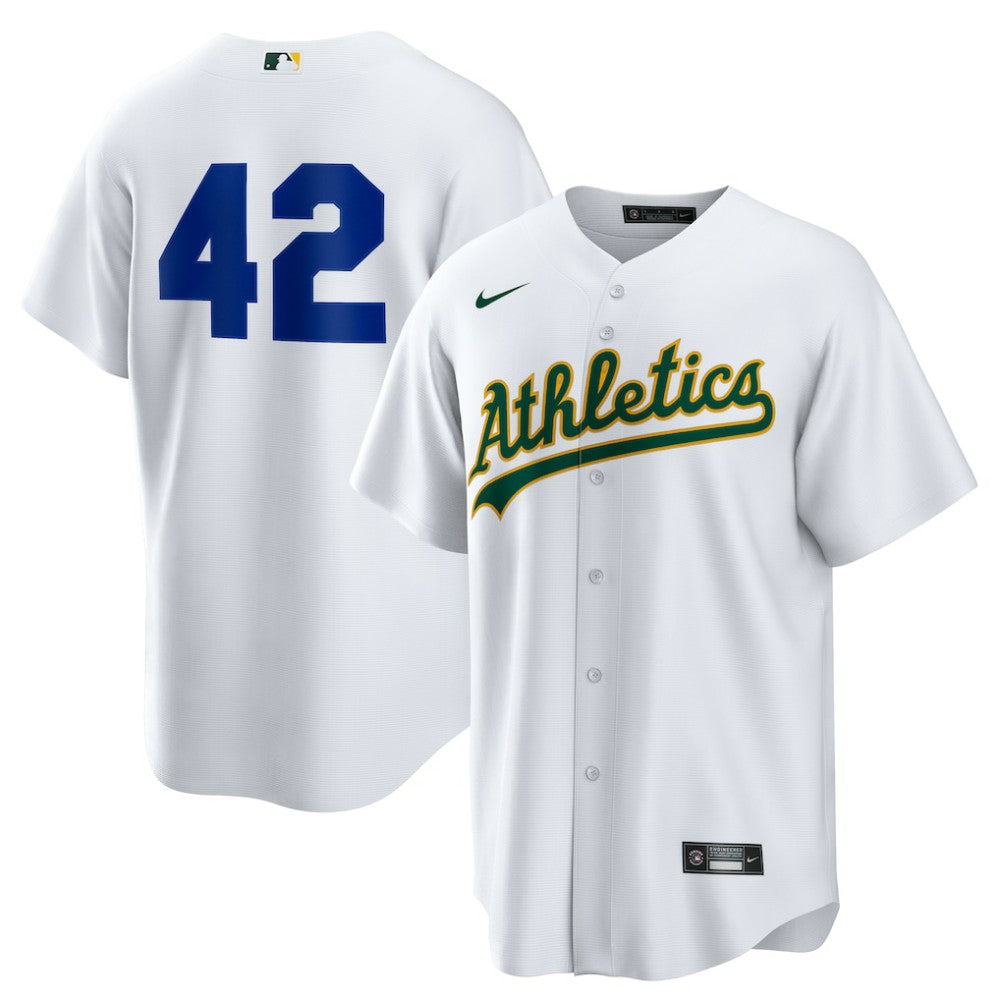 Athletics Nike Home  2025 Jackie Robinson Day Replica Jersey - White - Nike on Sale