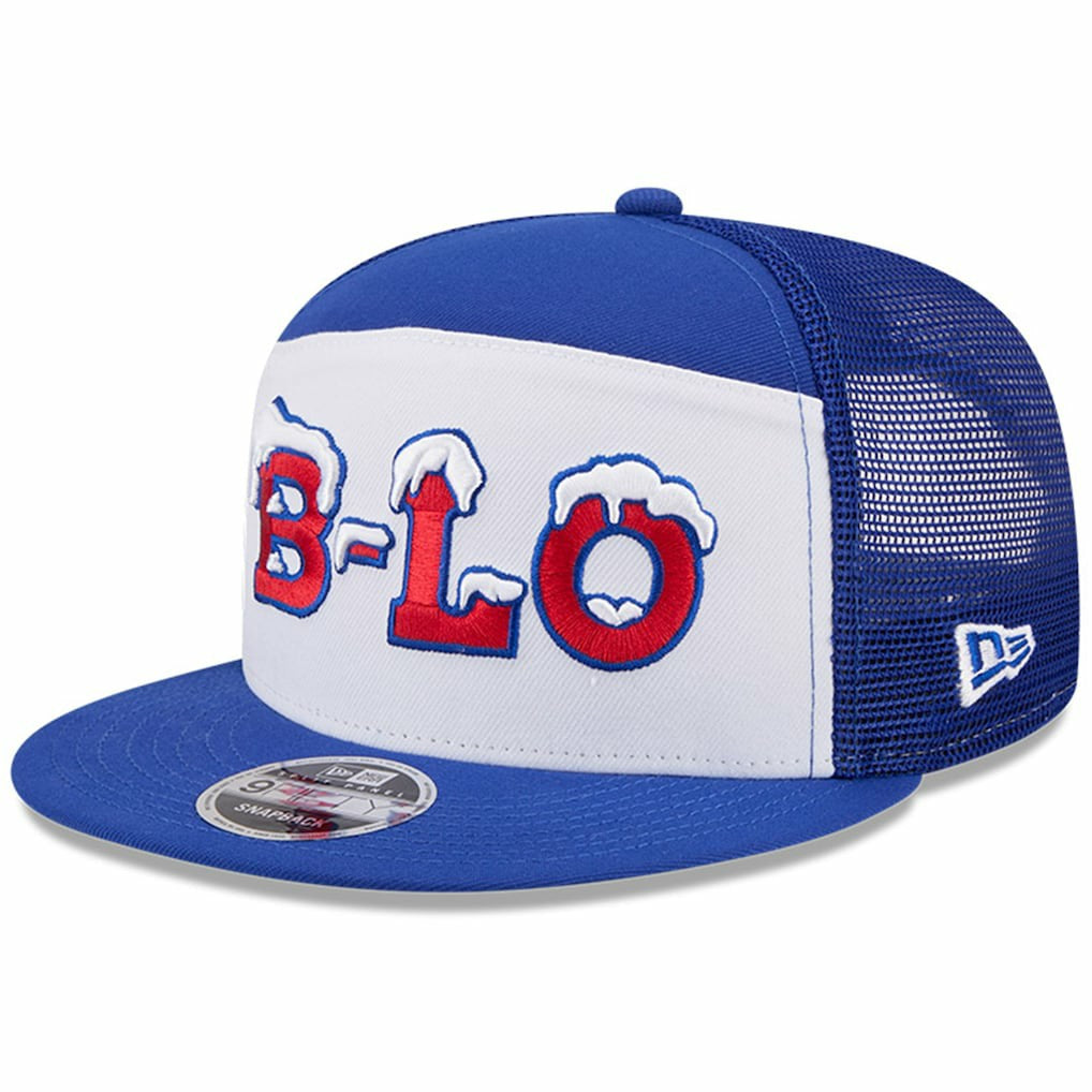 Buffalo Bills New Era 2025 Rivalries Collection Team Split Panel 9FIFTY Snapback Hat White/Royal