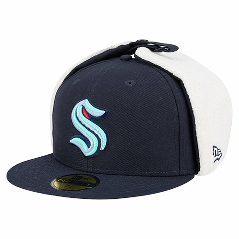 Seattle Kraken New Era Injection Dog Ear Classic Fitted Hat - Deep Sea Blue - NHL 202906881