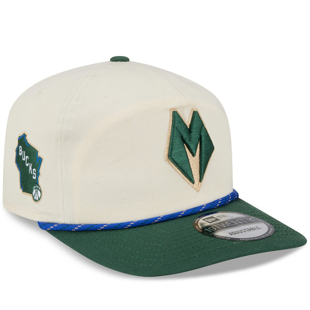 Milwaukee Bucks 2025/26 City Edition 19TWENTY Adjustable Hat Cream/Hunter Green | New Era US