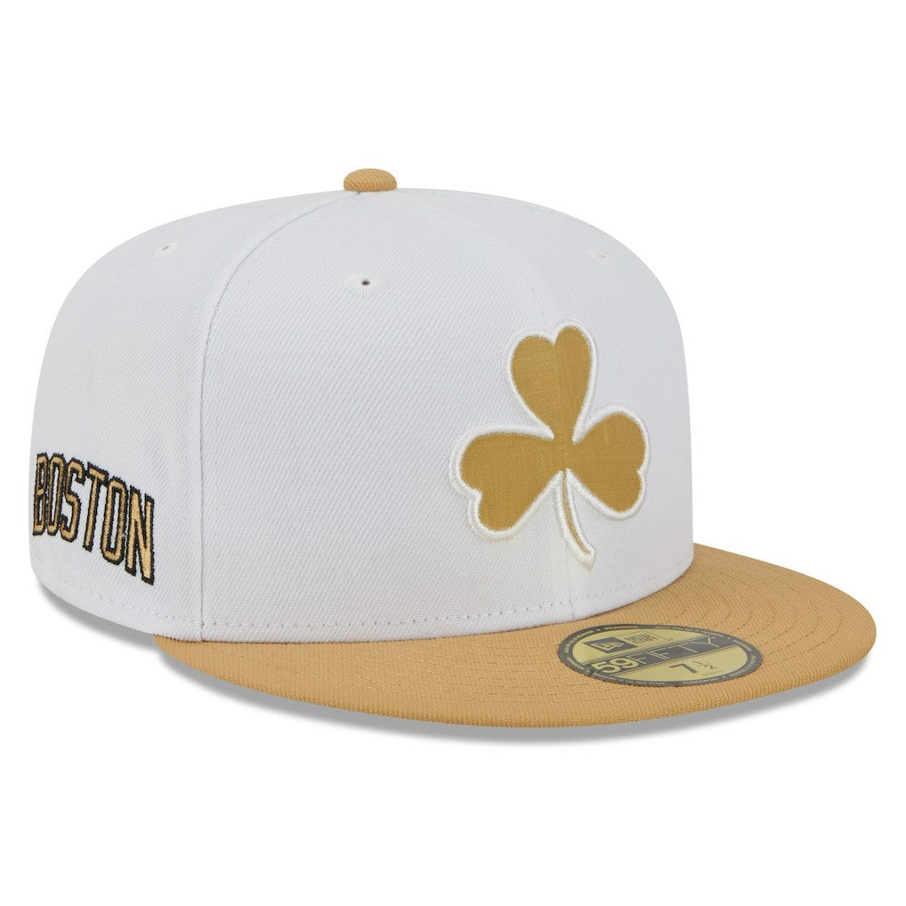 Boston Celtics 2025/26 City Edition 59FIFTY Fitted Hat White/Gold | New Era for sale