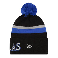 Dallas Mavericks 2025/26 City Edition Cuffed Knit Hat with Pom for sale Black/Blue | New Era online