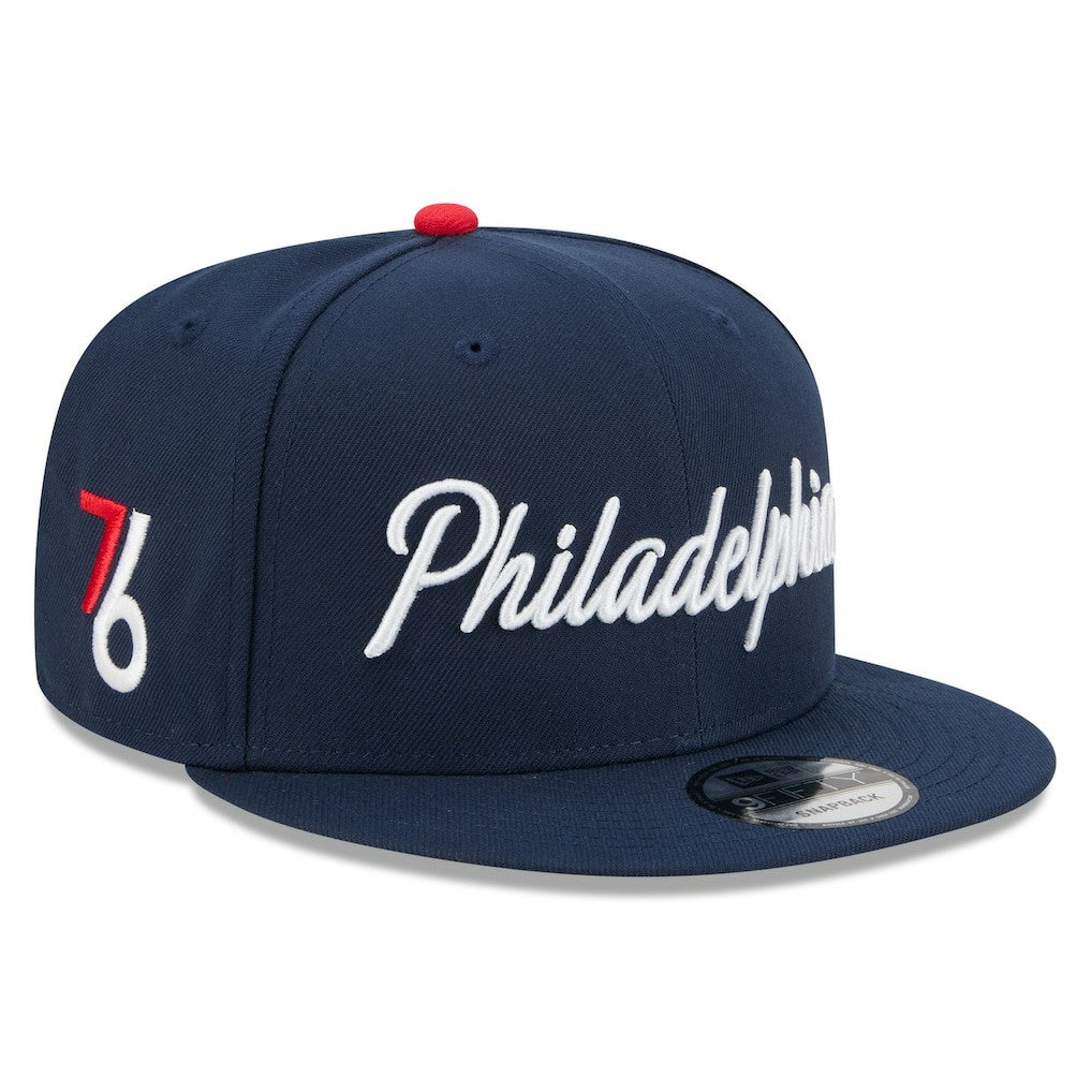 Philadelphia 76ers Youth 2025/26 City Edition 9FIFTY Snapback Hat Navy | New Era Lifestyle
