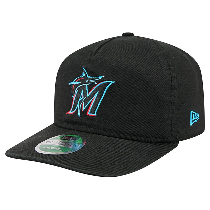 Miami Marlins New Era Team 19TWENTY Adjustable Hat - Black - New Era Discount