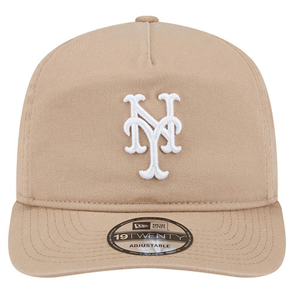 New York Mets New Era Cam 19TWENTY Adjustable Hat - Light Beige - New Era Discount