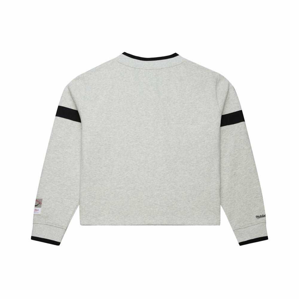 Mitchell & Ness Tampa Bay Buccaneers Women's Cropped V-Neck Sweatshirt Gray