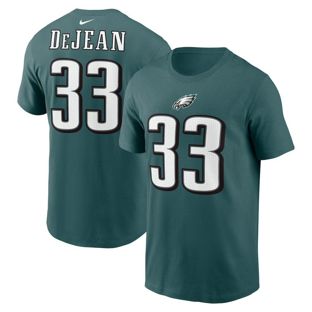 Nike Cooper DeJean Philadelphia Eagles Player Name & Number T-Shirt Midnight Green