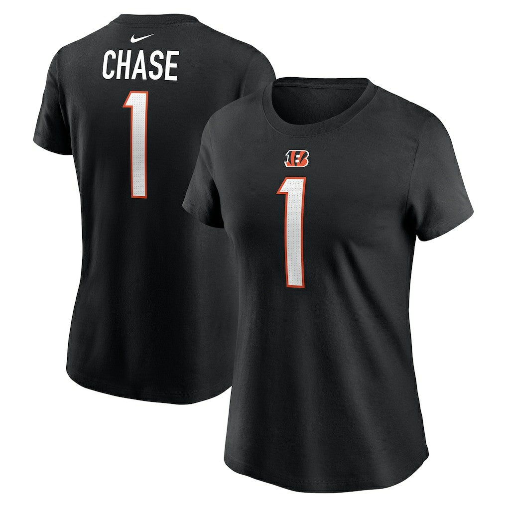 Nike Ja'Marr Chase Cincinnati Bengals Women's Player Name & Number T-Shirt Black