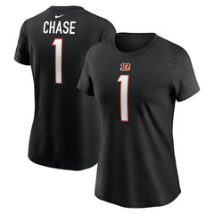 Nike Ja'Marr Chase Cincinnati Bengals Women's Player Name & Number T-Shirt Black