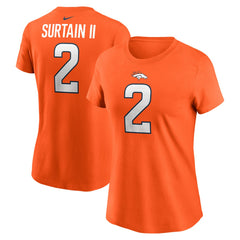 Nike Patrick Surtain II Denver Broncos Women's Player Name & Number T-Shirt Orange