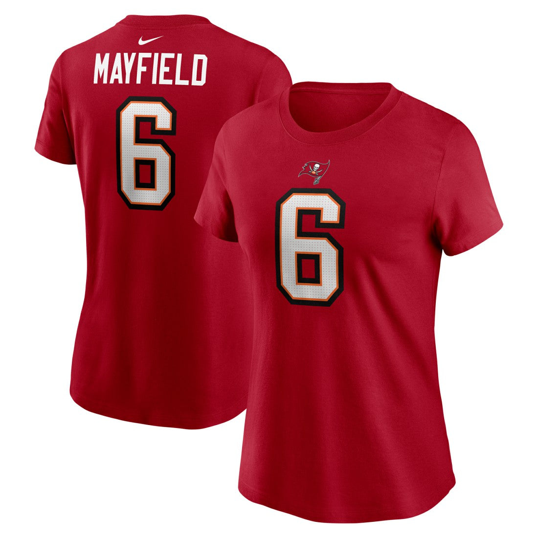 Nike Baker Mayfield Tampa Bay Buccaneers Women's Player Name & Number T-Shirt Red