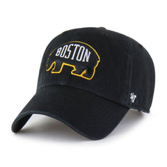 Boston Bruins '47 Alternate Logo Clean Up Adjustable Hat - Black - NHL 202909136