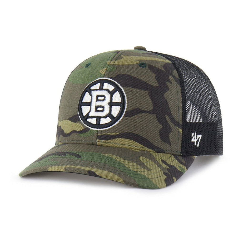 Boston Bruins '47 Trucker Snapback Hat - Camo - NHL 202909137