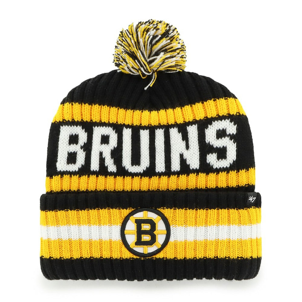 Boston Bruins '47 Bering Cuffed Knit Hat with Pom - Black - NHL 202909138