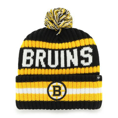 Boston Bruins '47 Bering Cuffed Knit Hat with Pom - Black - NHL 202909138
