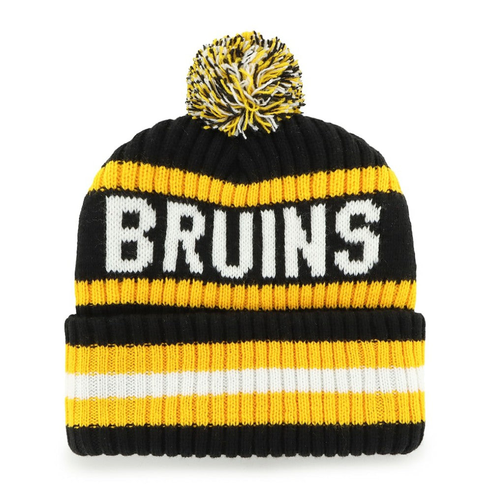 Boston Bruins '47 Bering Cuffed Knit Hat with Pom - Black - NHL 202909138
