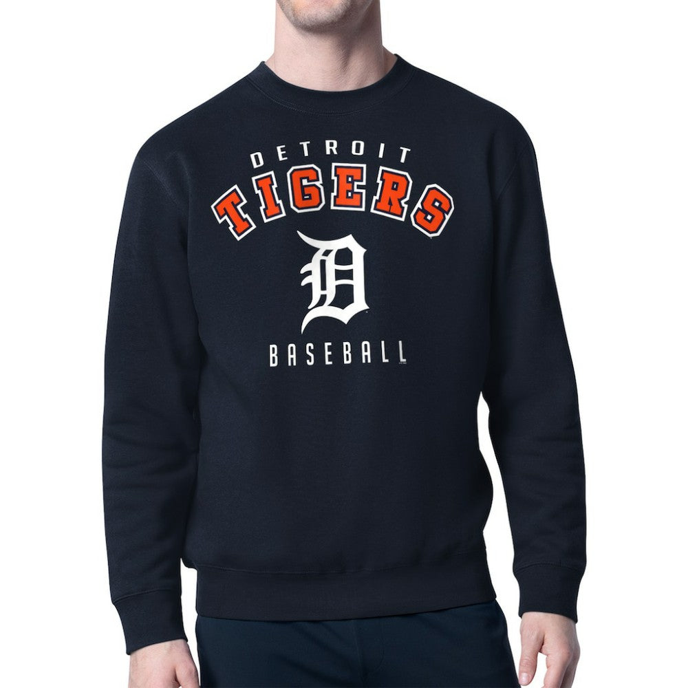 Detroit Tigers Starter Team Logo Fleece Pullover Sweatshirt - Navy - MLB Online