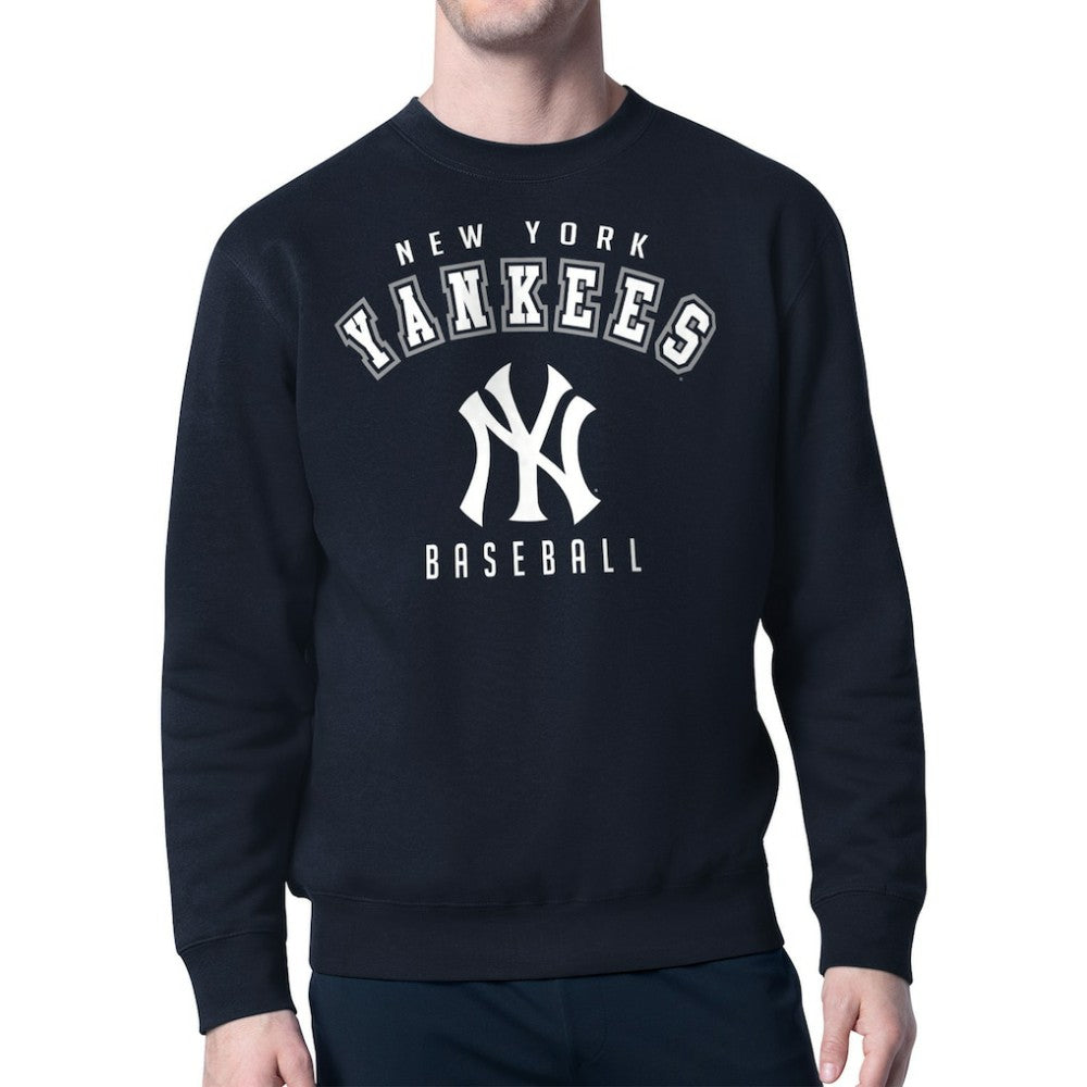 New York Yankees Starter Team Logo Fleece Pullover Sweatshirt - Navy - MLB Online