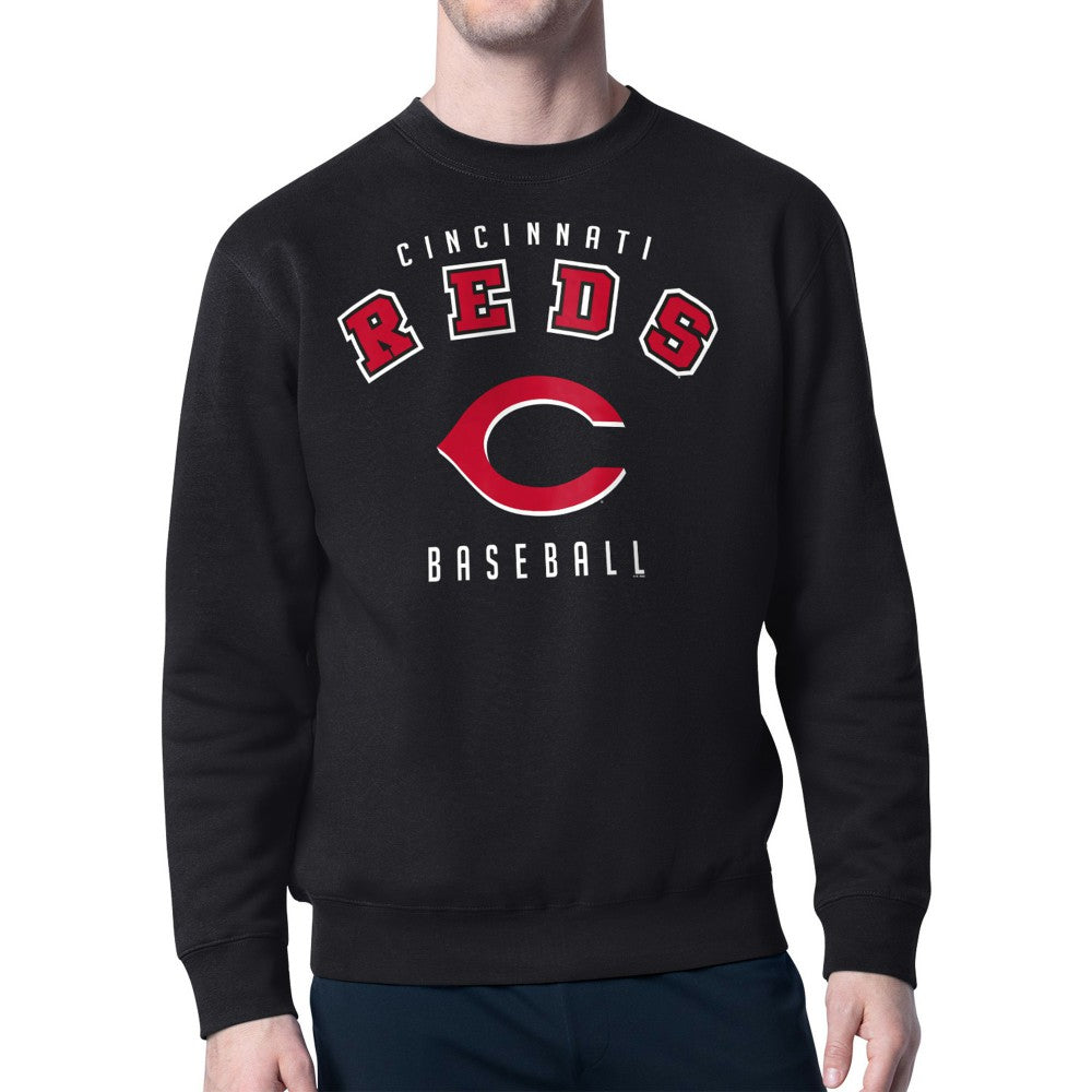 Cincinnati Reds Starter Team Logo Fleece Pullover Sweatshirt - Black - MLB on Sale